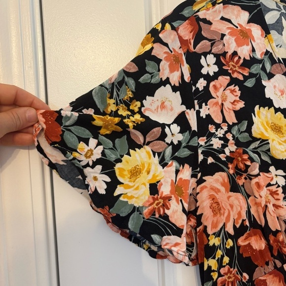 Torrid Black Floral Challis Button Front Midi Dress Size 10 Resortwear Vacation - Picture 8 of 13